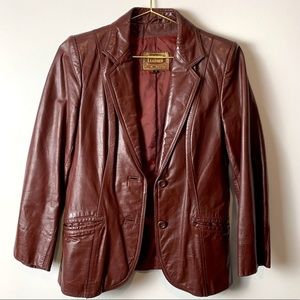 Vintage Genuine Leather Women’s Red Leather Jacket- 8